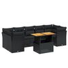 vidaXL 8-tlg. Garten-Sofagarnitur mit Kissen Schwarz Poly Rattan