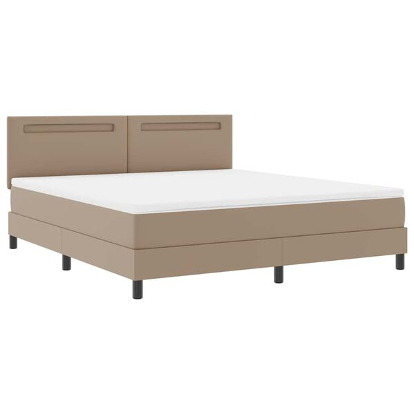 vidaXL Boxspringbett mit Matratze Cappuccino 180 x 200 cm Kunstleder