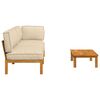 vidaXL Sofa Set mit Kissen Uni 3 pcs Beige Massivholz Akazie