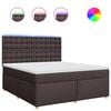 vidaXL Boxspringbett mit Matratze Dunkelbraun 180x200 cm Stoff