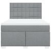 vidaXL Boxspringbett mit Matratze Hellgrau 140x200 cm Stoff