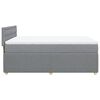 vidaXL Boxspringbett mit Matratze Hellgrau 160x200 cm Stoff