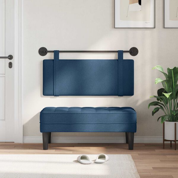 vidaXL H&auml;ngevorderseite Wandmontiert Uni Blau 110 x 55 x 5 cm Stoff