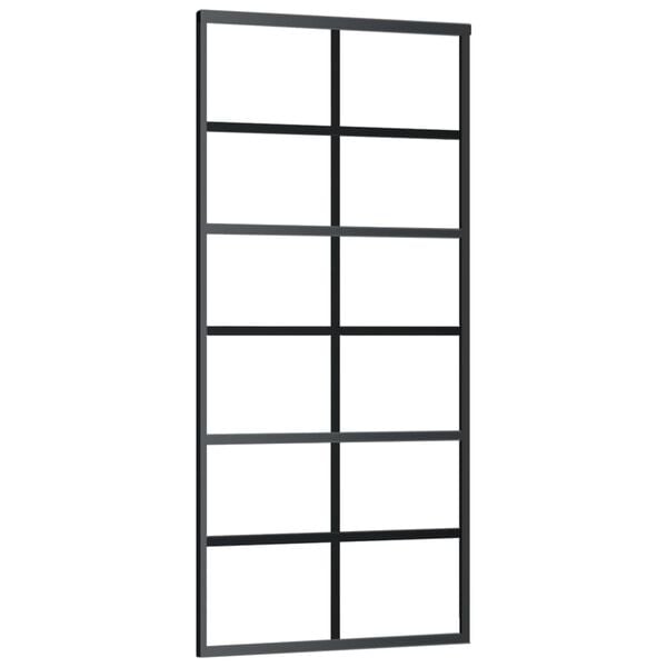 vidaXL Schiebetür mit Beschlag ESG-Glas & Aluminium 90x205 cm