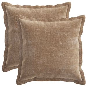 vidaXL Kissenbezug 2 stk. HOUTEN Braun 30 x 30 cm Chenille-Stoff