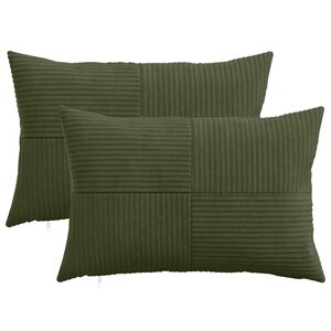 vidaXL Kissenbezug 2 pcs ALMELO Gr&uuml;n 30 x 50 cm Cord