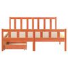 vidaXL Massivholzbett ohne Matratze Wachsbraun 150x200 cm Kiefernholz
