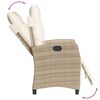 vidaXL 7-tlg. Garten-Essgruppe mit Kissen Beige Poly Rattan