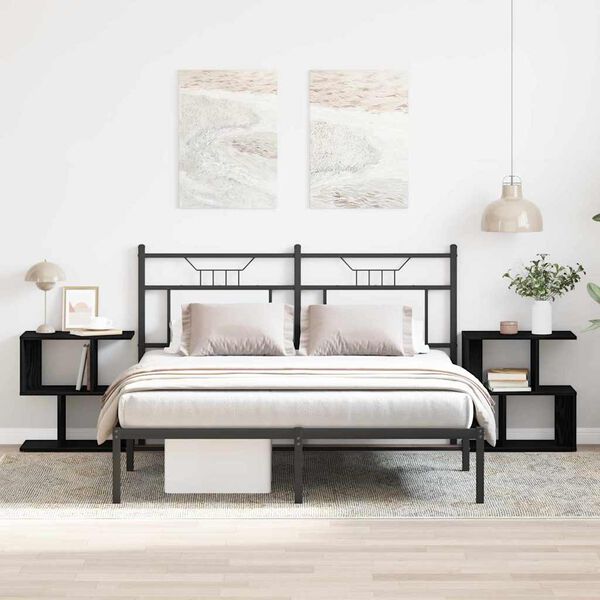 vidaXL Nachttisch 2 pcs Schwarz Eichen-Optik 50 x 30 x 51,5 cm