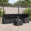 vidaXL Sofa Set mit Kissen 6 pcs Schwarz Poly-Rattan