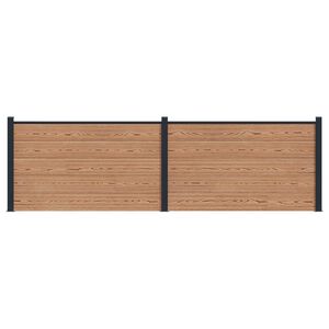 vidaXL Zaunelement 2 pcs WPC und Aluminium Braun