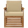vidaXL Outdoor-Sofagarnitur Massives Akazienholz und Polyester Natur