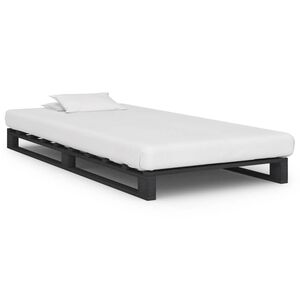 vidaXL Palettenbett Grau Massivholz Kiefer 90&times;200 cm