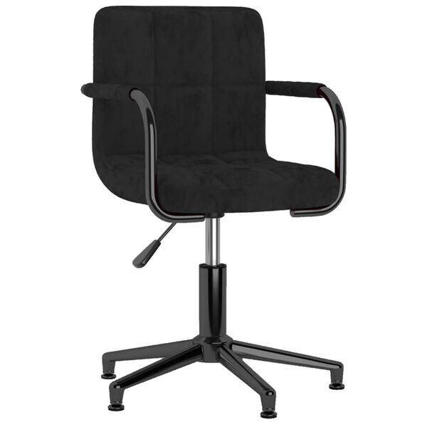 vidaXL Esszimmerst&uuml;hle 4 Stk. Drehbar Schwarz Samt