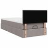 vidaXL Ottoman-Bett mit Matratze & LEDs Taupe 80x200 cm Stoff