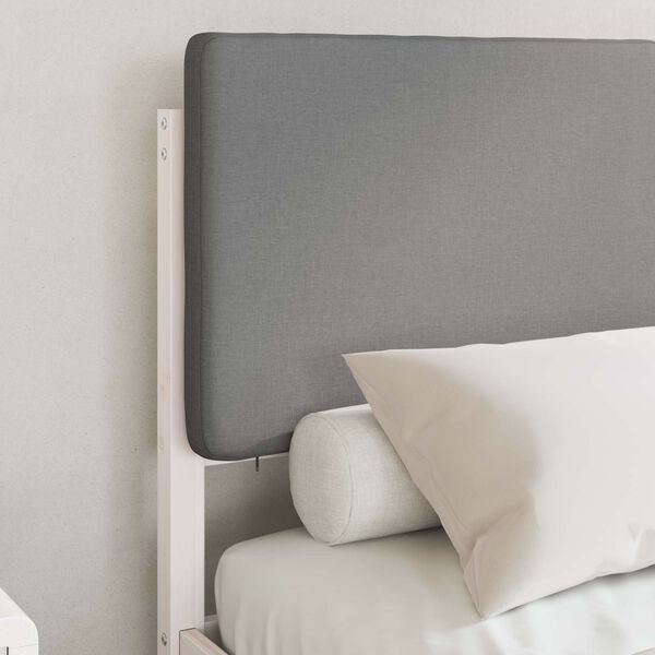 vidaXL Bettgestell mit gepolstertem Kopfteil Hellgrau 120 x 190 cm