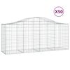 vidaXL Gabionen mit Hochbogen 50 Stk. 200x50x80/100cm Verzinktes Eisen
