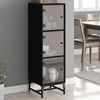 vidaXL Highboard mit Glast&uuml;ren Schwarz 35x37x120 cm