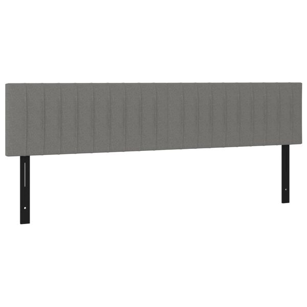 vidaXL Kopfteile 2 Stk. Dunkelgrau 80x5x78/88 cm Stoff