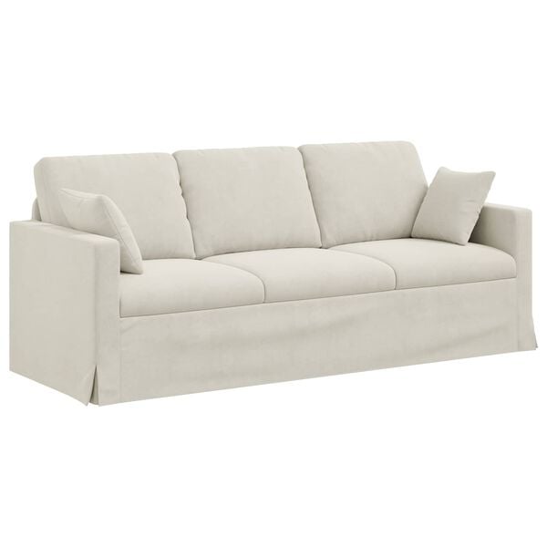vidaXL Sofa Creme Gesamtabmessungen: 198 x 78 x 80 cm (B x T x H) Samt