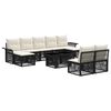 vidaXL Gartensofa-set 10 stk. Schwarz und Cremewei&szlig; Poly-Rattan