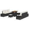vidaXL Garten-Sofa-Set mit Kissen mit Speicher 9 pcs Schwarz und Creme