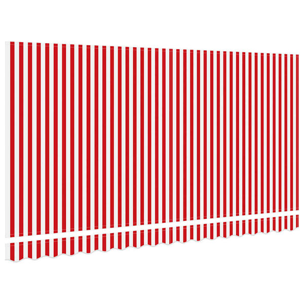 vidaXL Markisenersatzstoff Rot und Wei&szlig; 380 x 195 cm Polyester