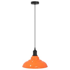 vidaXL Pendelleuchte H&ouml;henverstellbar E27 Orange Gl&auml;nzend &Oslash;31cm Metall