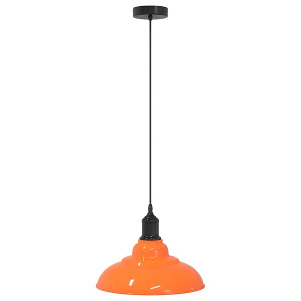 vidaXL Pendelleuchte Höhenverstellbar E27 Orange Glänzend Ø31cm Metall