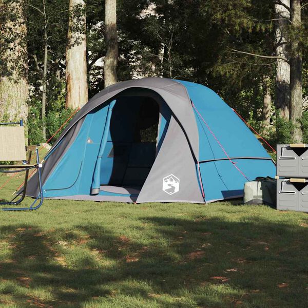 vidaXL Campingzelt 4 Personen Blau Wasserdicht