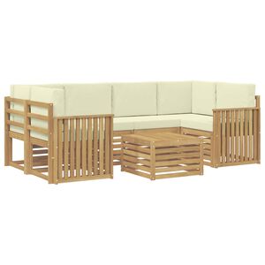vidaXL Outdoor-Sofagarnitur 7 stk. Wei&szlig; und Creme Polyester