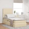 vidaXL Bett mit Stauraum und LED mit LED Creme 100 x 200 cm Polyester