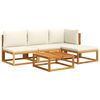 vidaXL 5-tlg. Gartensofa-Set mit Kissen Holz Akazie & Seil