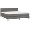 vidaXL Boxspringbett mit Matratze Grau 160x200 cm Kunstleder
