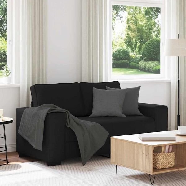 vidaXL 2-Sitzer-Sofa Schwarz 160x77x82 cm Stoff