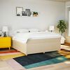 vidaXL Boxspringbett mit Matratze Creme 180x200 cm Stoff