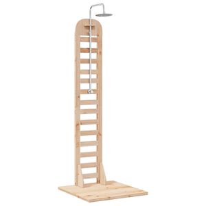 vidaXL Gartendusche 223 cm Massivholz Kiefer und Edelstahl Natur