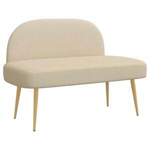 vidaXL Gepolsterte Bank mit R&uuml;ckenlehne Creme 110 x 60 x 76 cm