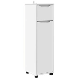 vidaXL Badezimmerschrank mit T&uuml;r Wei&szlig; 30,5 x 30 x 101 cm Holzwerkstoff