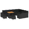 vidaXL Garten-Sofa-Set mit Kissen mit Speicher 12 pcs Schwarz