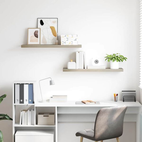 vidaXL Schweberegale 2 Stk. Eichen-Optik 90x23,5x3,8 cm MDF