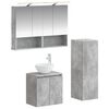 vidaXL Badezimmerm&ouml;bel-Set 4 pcs Betongrau Ingenieurholz und Glas