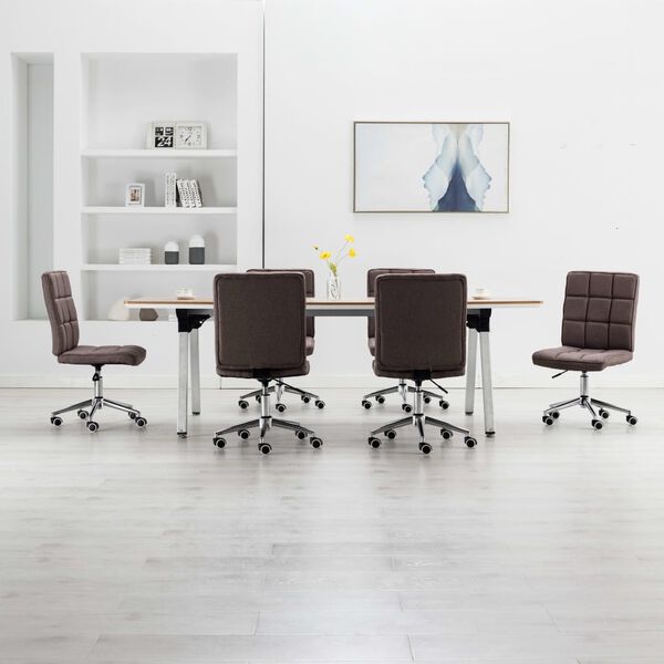 vidaXL Esszimmerst&uuml;hle 6 Stk. Taupe Stoff