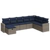 vidaXL 8-tlg. Garten-Sofagarnitur mit Kissen Grau Poly Rattan