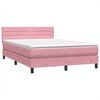 vidaXL Boxspringbett mit Matratze Rosa 140x220 cm Samt