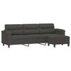 vidaXL 3-Sitzer-Sofa mit Hocker Dunkelgrau 210 cm Mikrofasergewebe