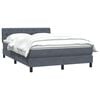 vidaXL Boxspringbett mit Matratze Dunkelgrau 140x220 cm Samt