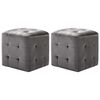 vidaXL Nachttische 2 Stk. Grau 30&times;30&times;30 cm Samtstoff