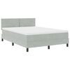 vidaXL Boxspringbett mit Matratze Hellgrau 140 x 190 cm Samt