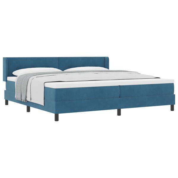 vidaXL Boxspringbett mit Matratze Dunkelblau 200 x 200 cm Samt